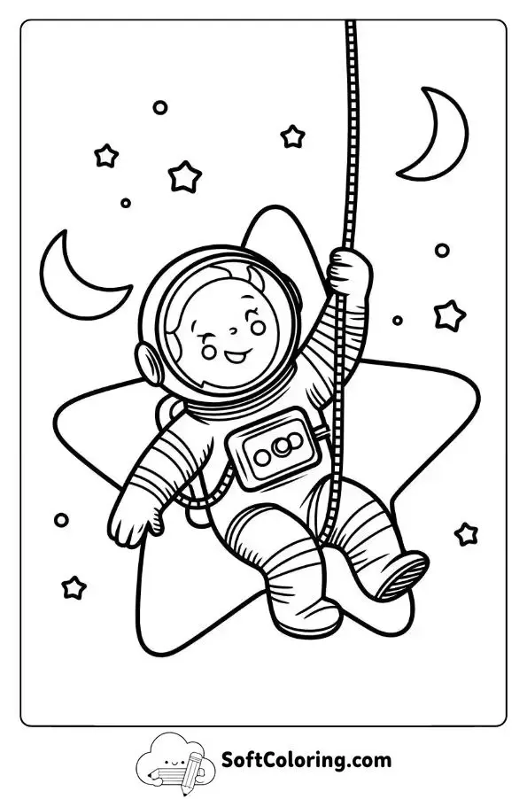 Astronaut Swinging From A Star