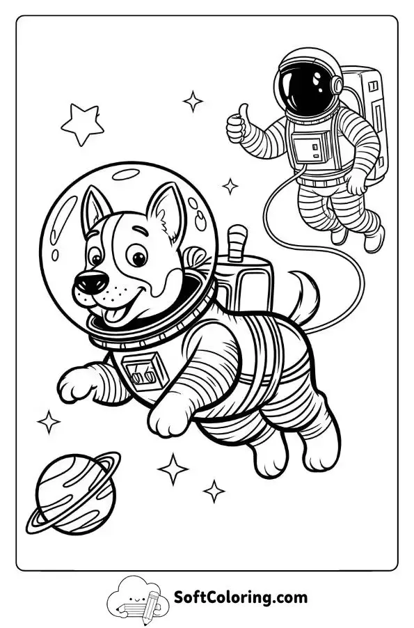 Astronaut’s Pet Space Dog With A Spacesuit