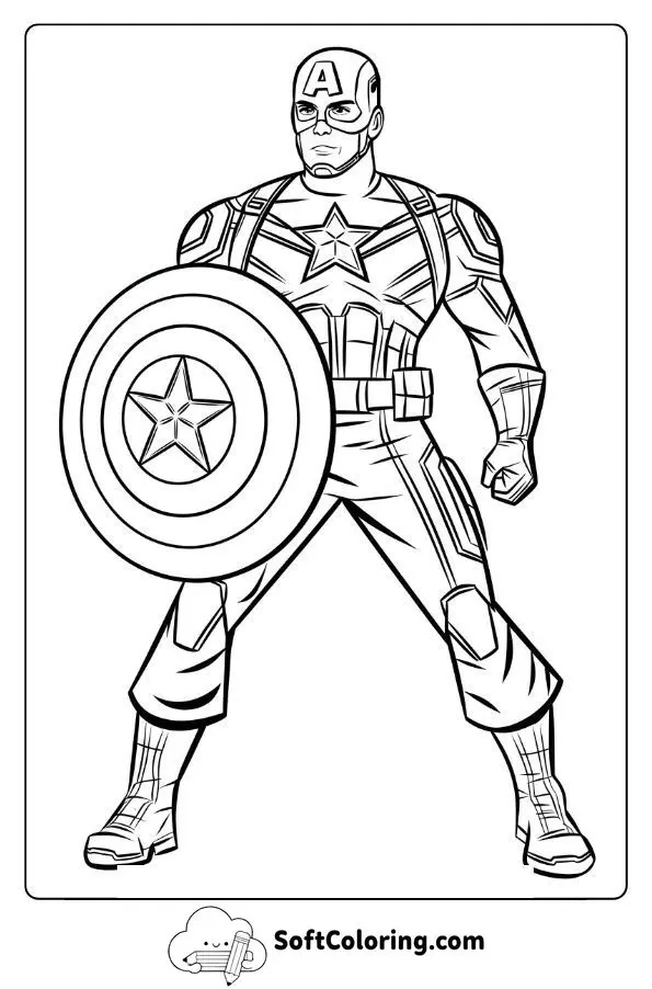 Avengers Captain America Coloring Page