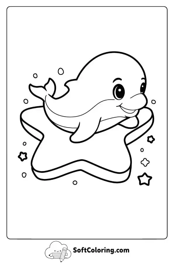 Baby Dolphin Floating On A Star