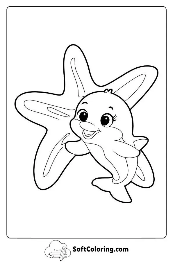 Baby Dolphin With A Gigantic Starfish