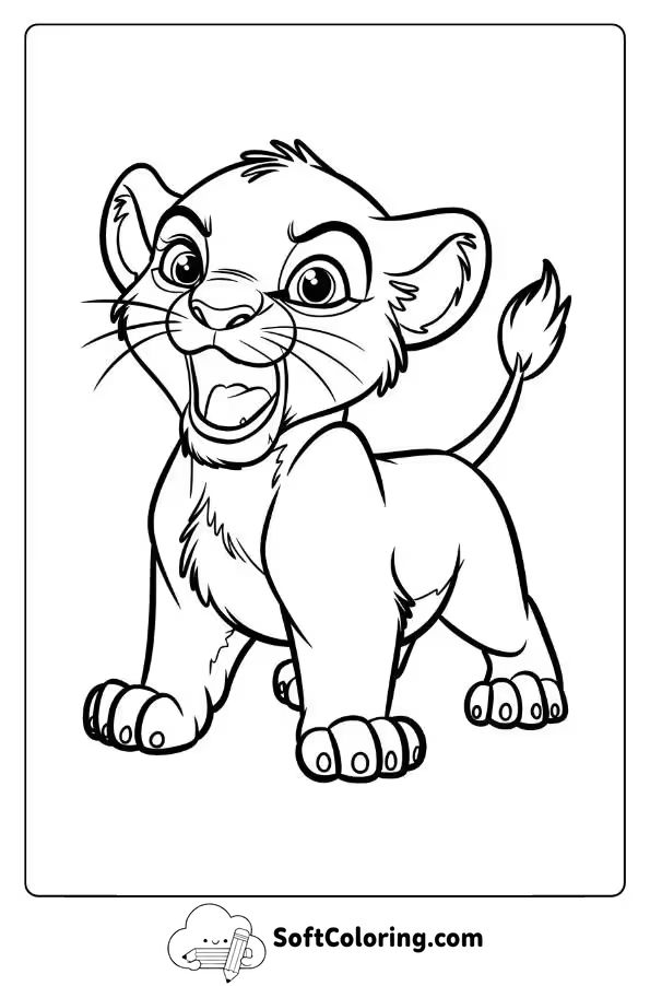 Baby Lion Learning To Roar