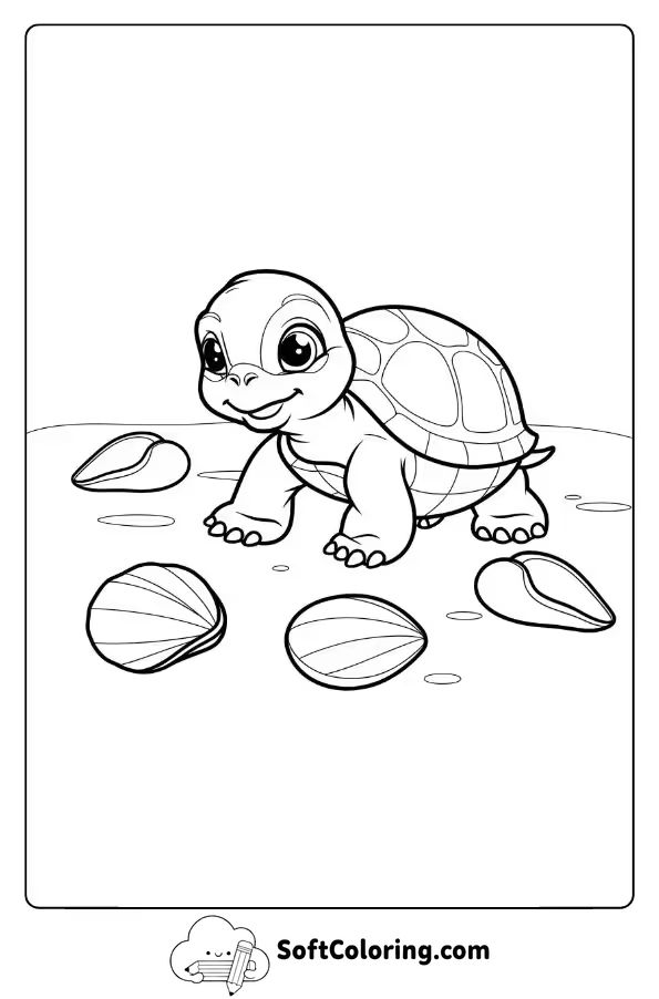 Baby Turtle and Seashells Adventure