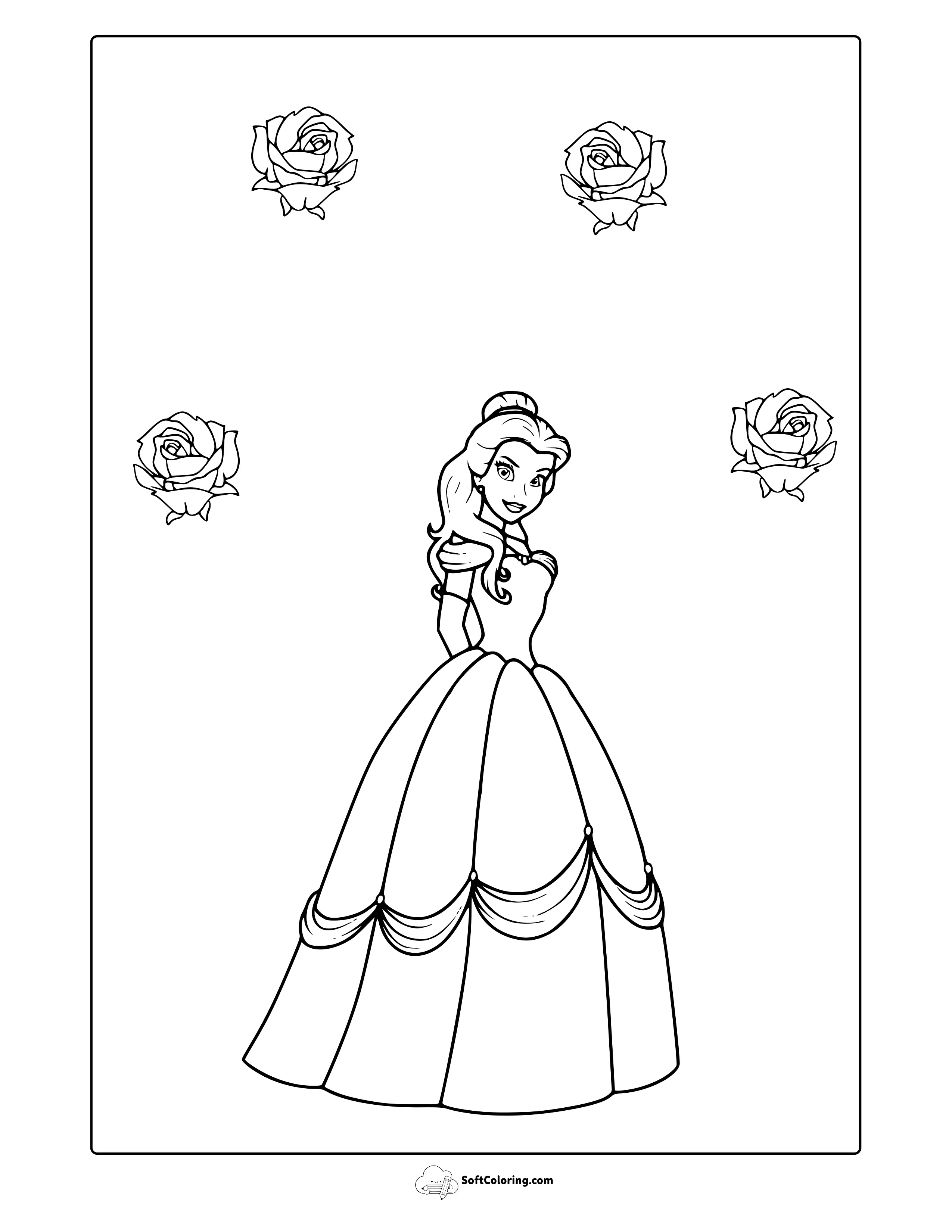 Belle Disney Princess Coloring Page