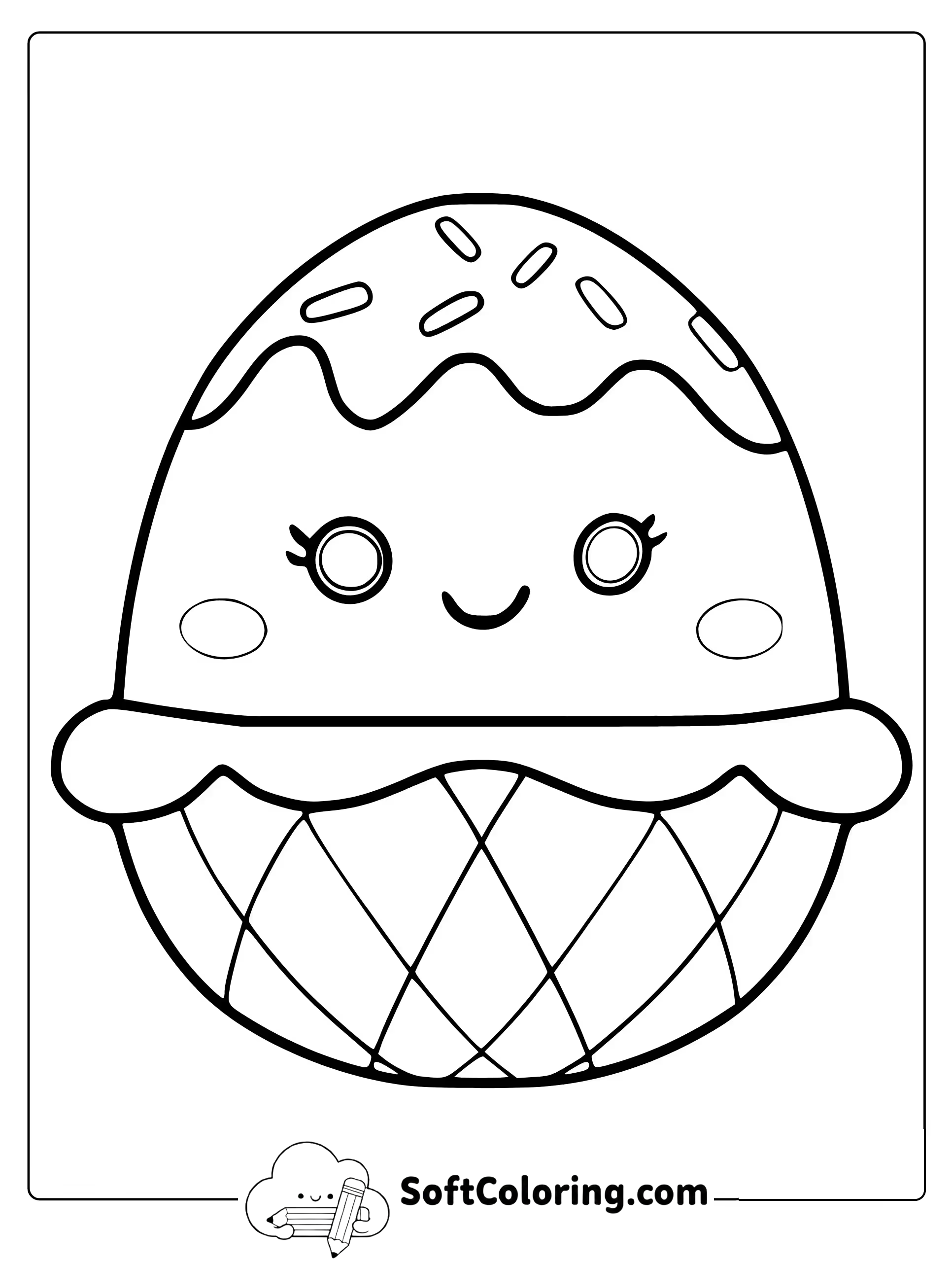 Bernise the Ice Cream Squishmallow Coloring Page