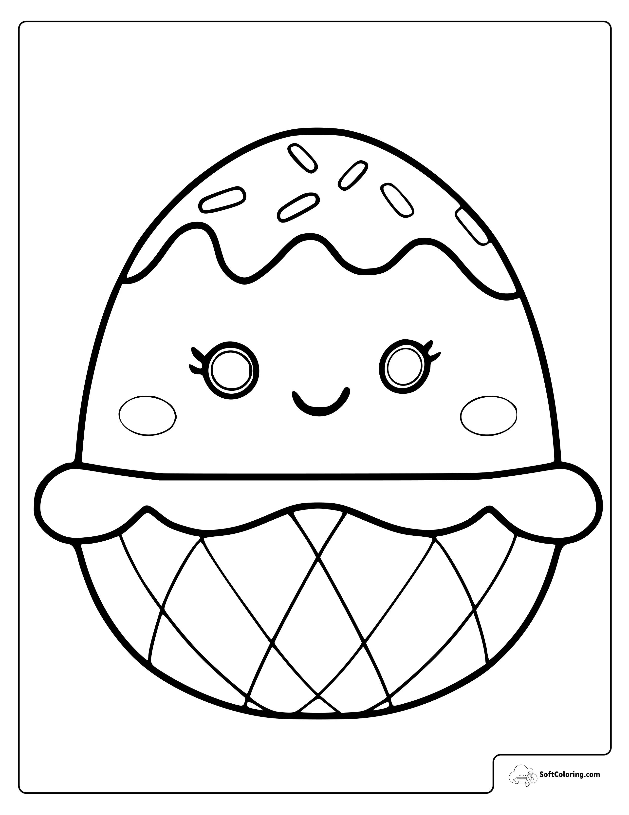 Bernise The Ice Cream Squishmallow Coloring Page