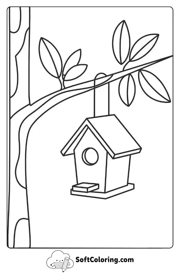 Bird House Hanging On A Tree