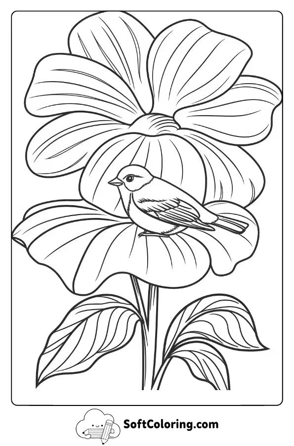 Bird Resting on a Flower