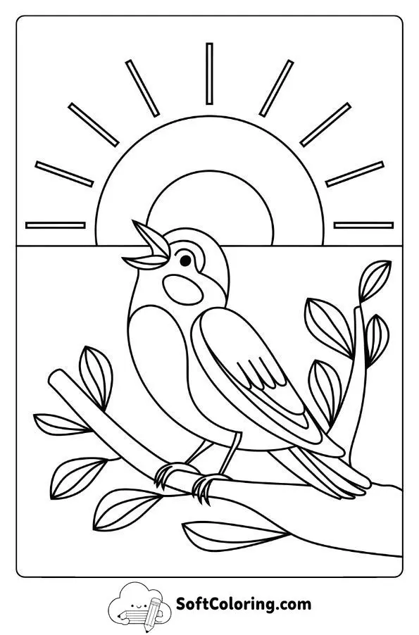 Bird Singing In The Morning Sun