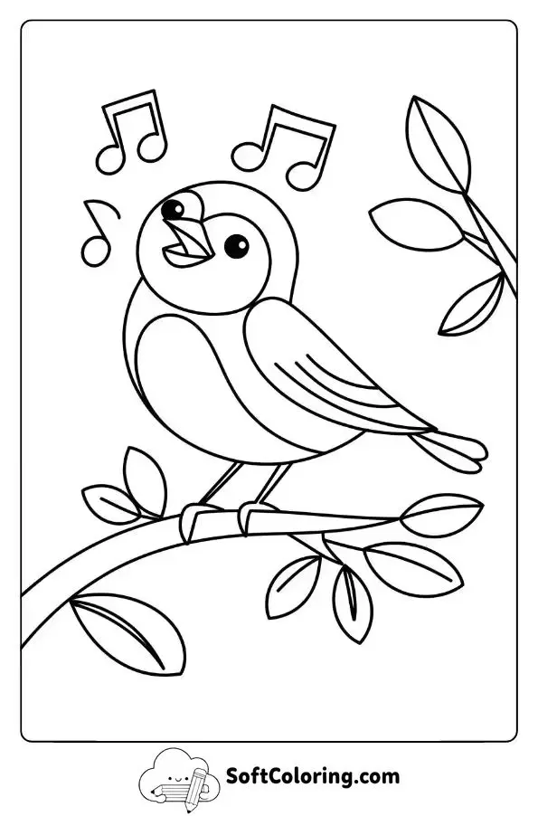 Bird Singing On A Branch