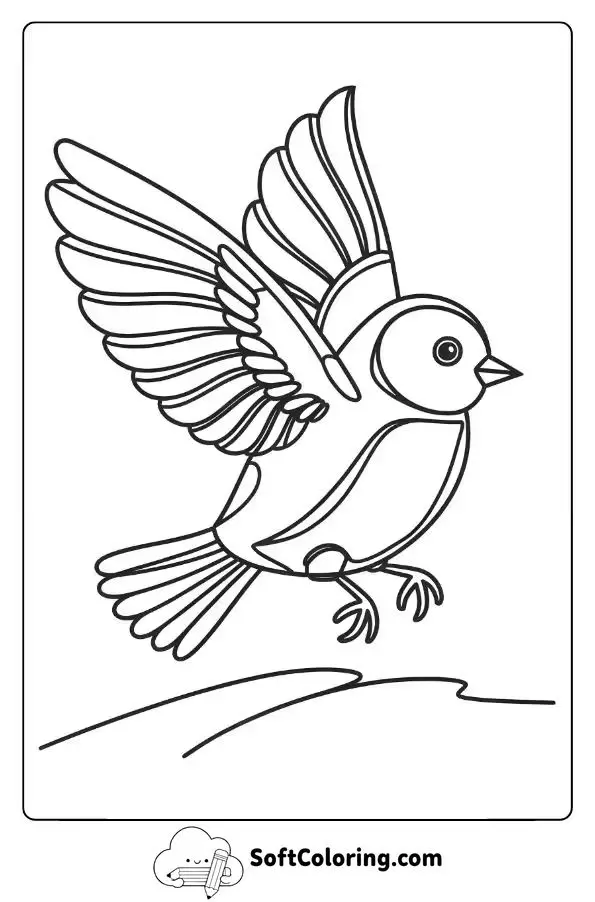 Bird Spreading Its Wings To Fly