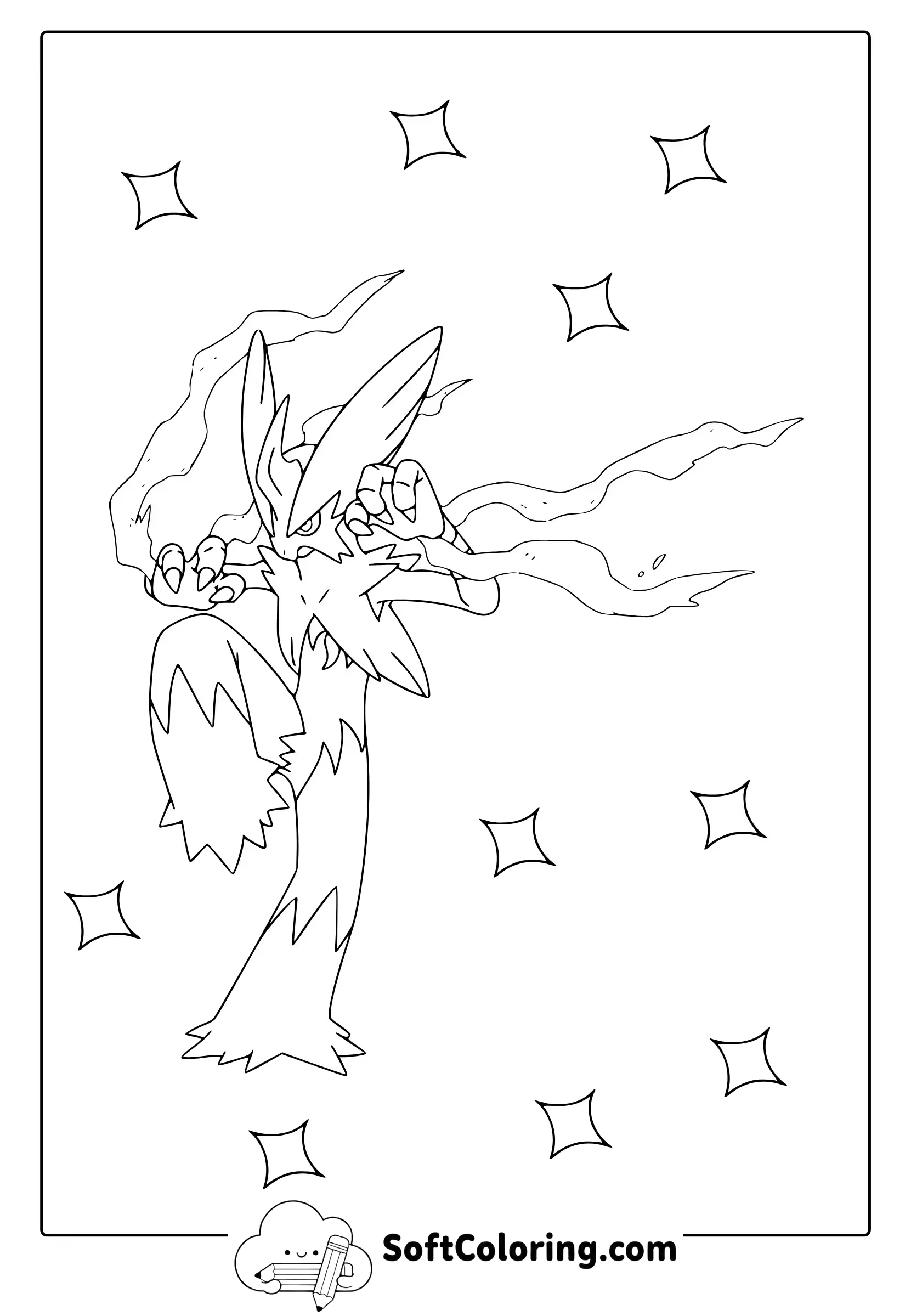 Blaziken From Pokemon Coloring Page