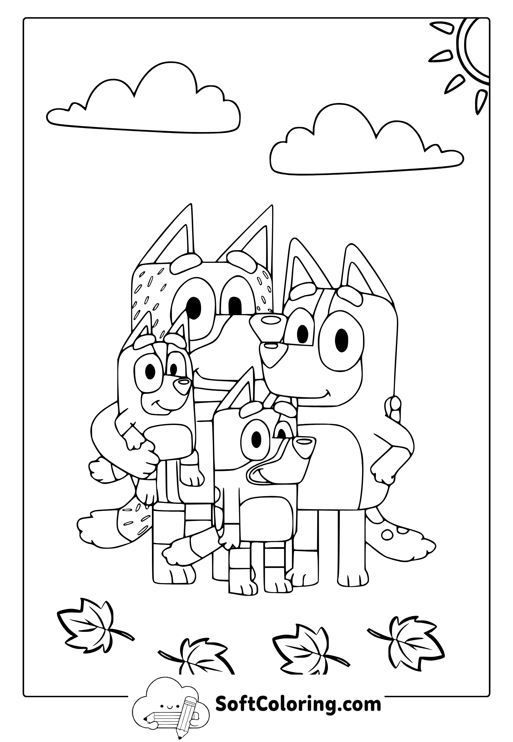 Bluey Family Coloring Page