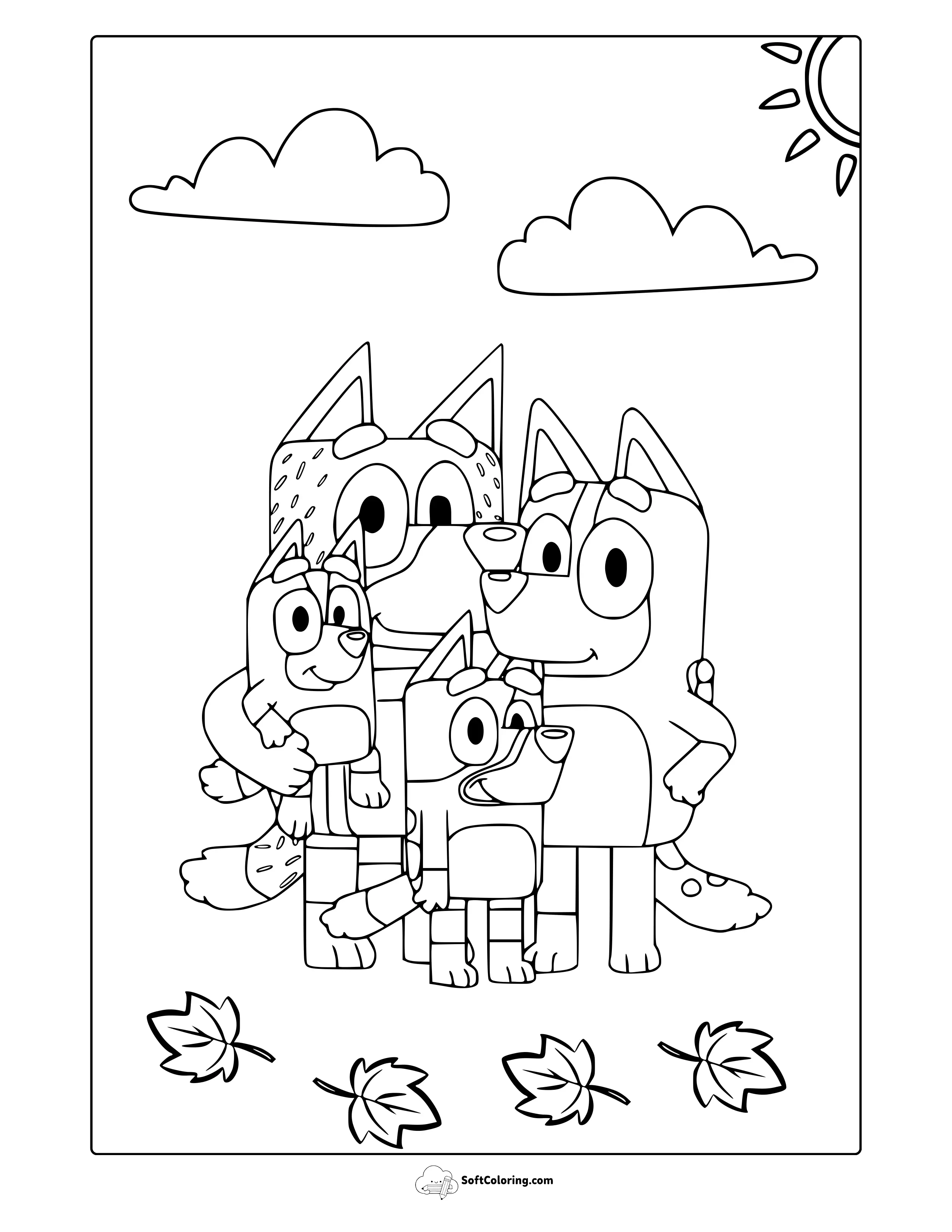 Bluey Family Coloring Page