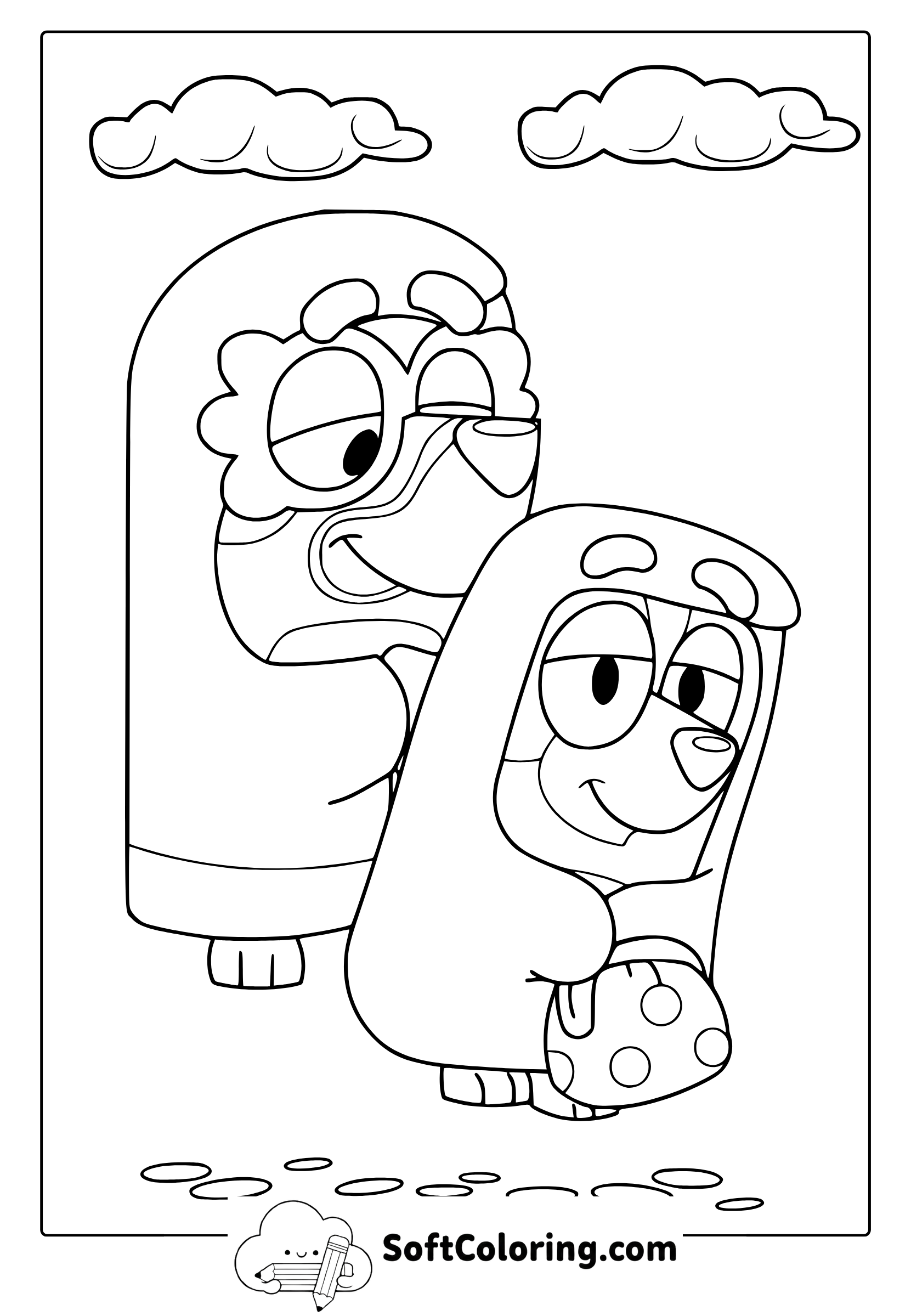 Bluey Grannies Coloring Page