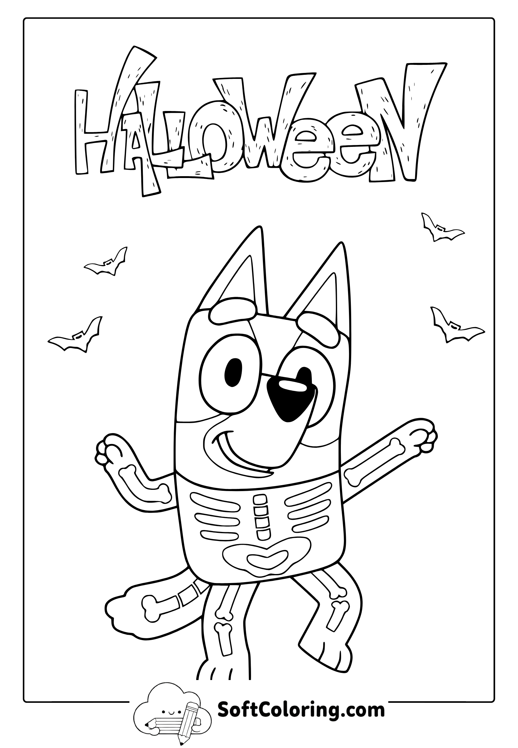 Bluey Halloween Coloring Page