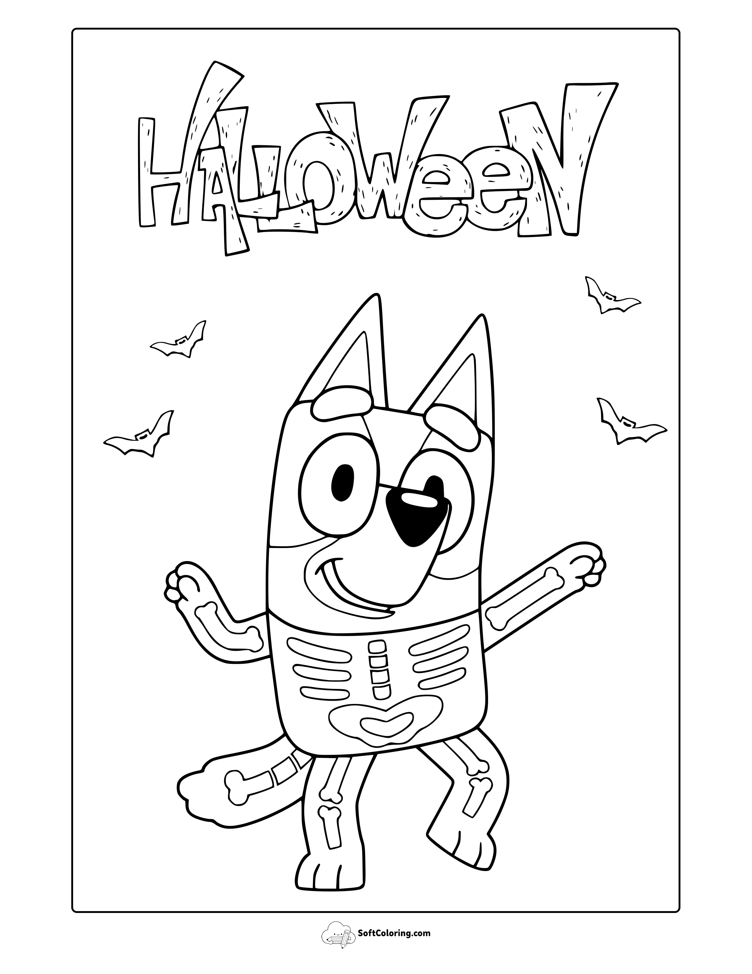 Bluey Halloween Coloring Page