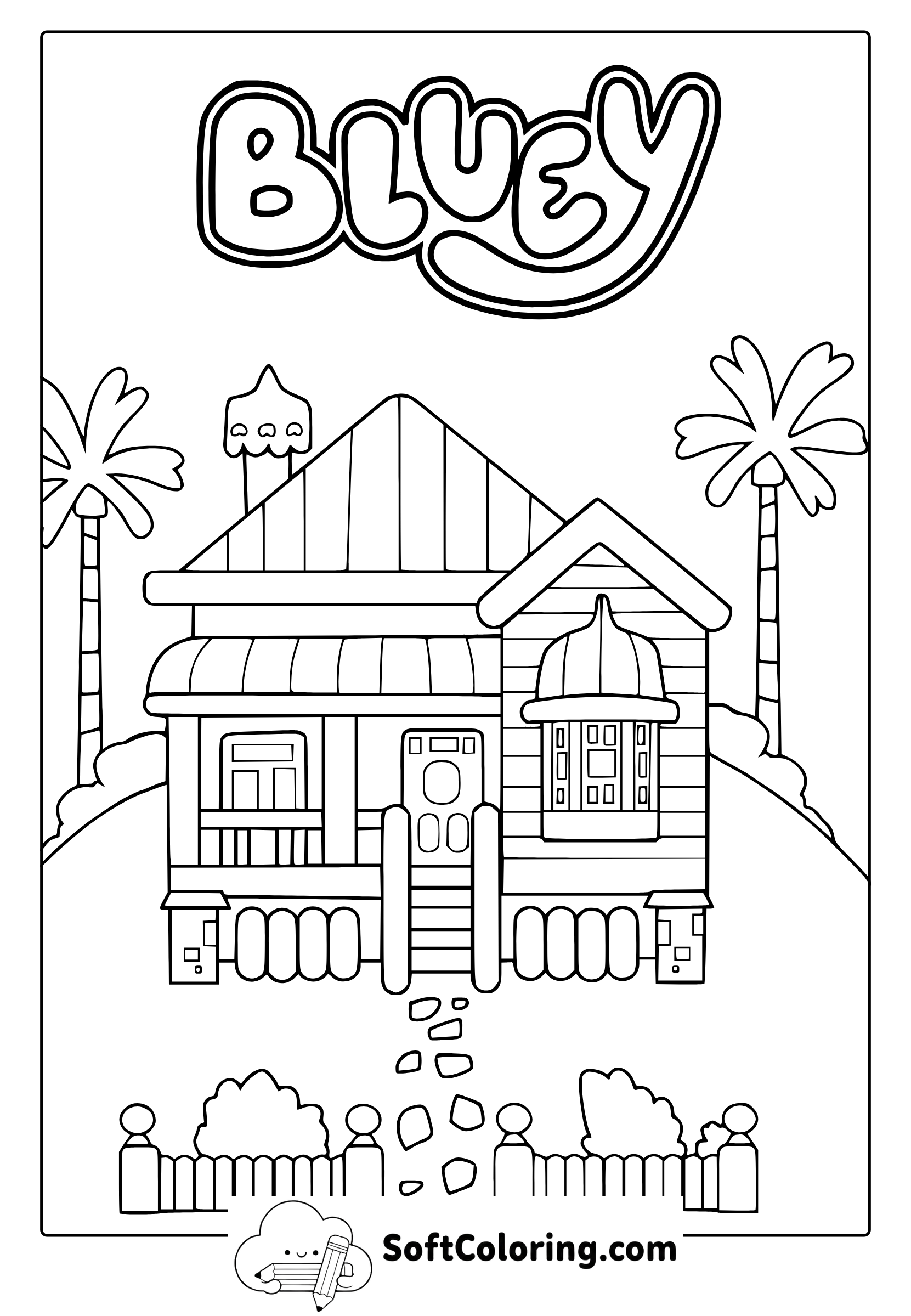 Bluey House Coloring Page