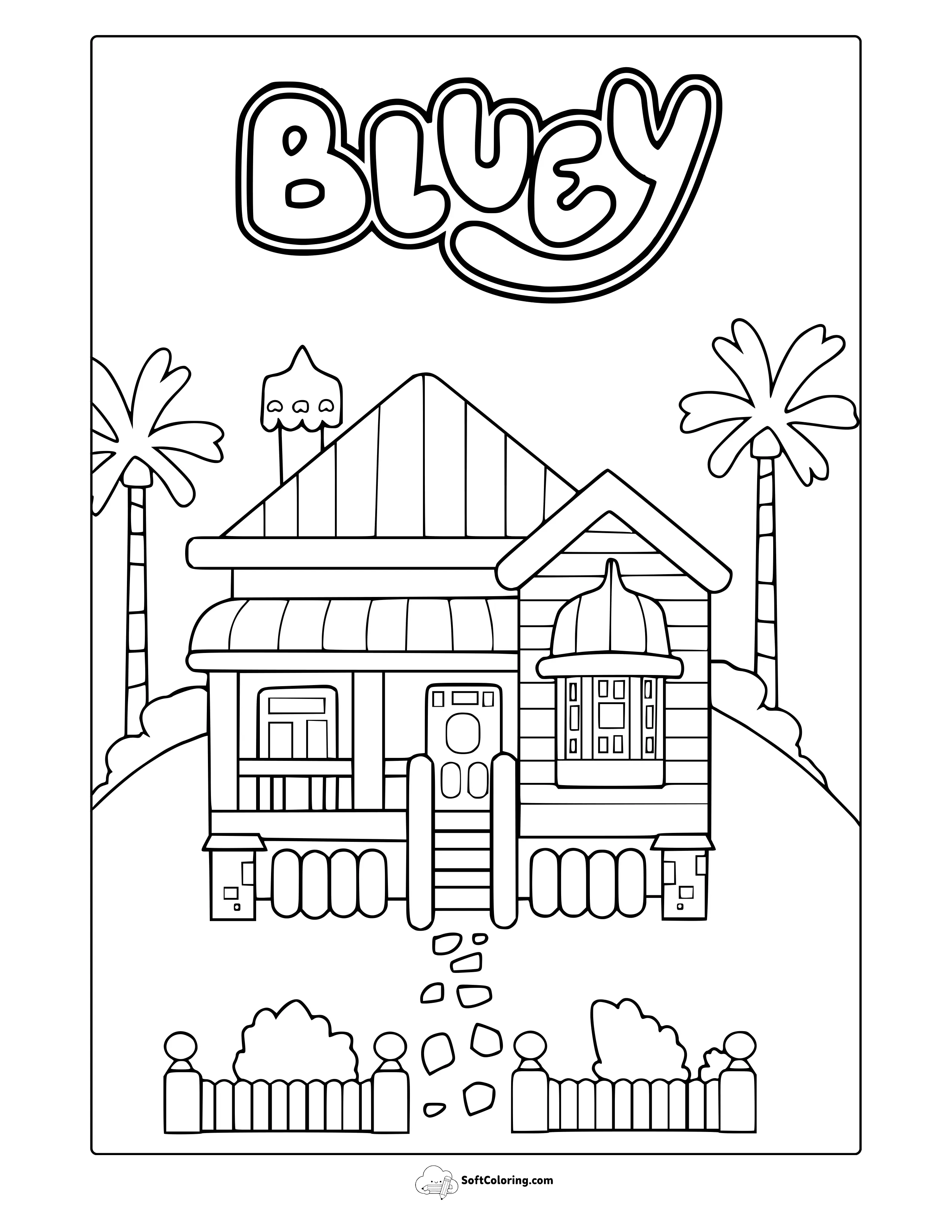 Bluey House Coloring Page