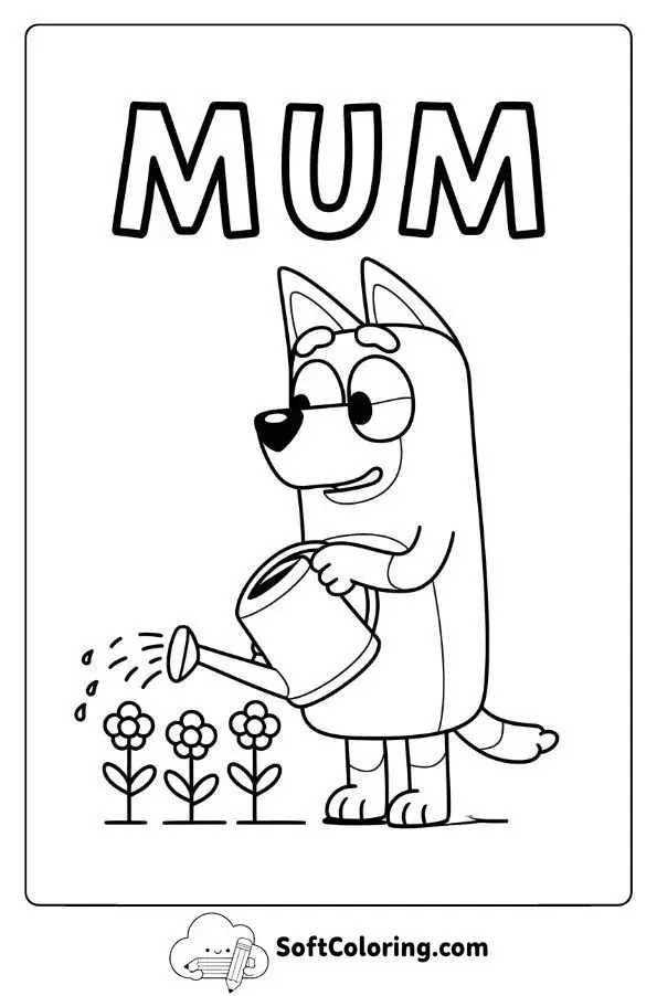 Bluey Mum Coloring Pages