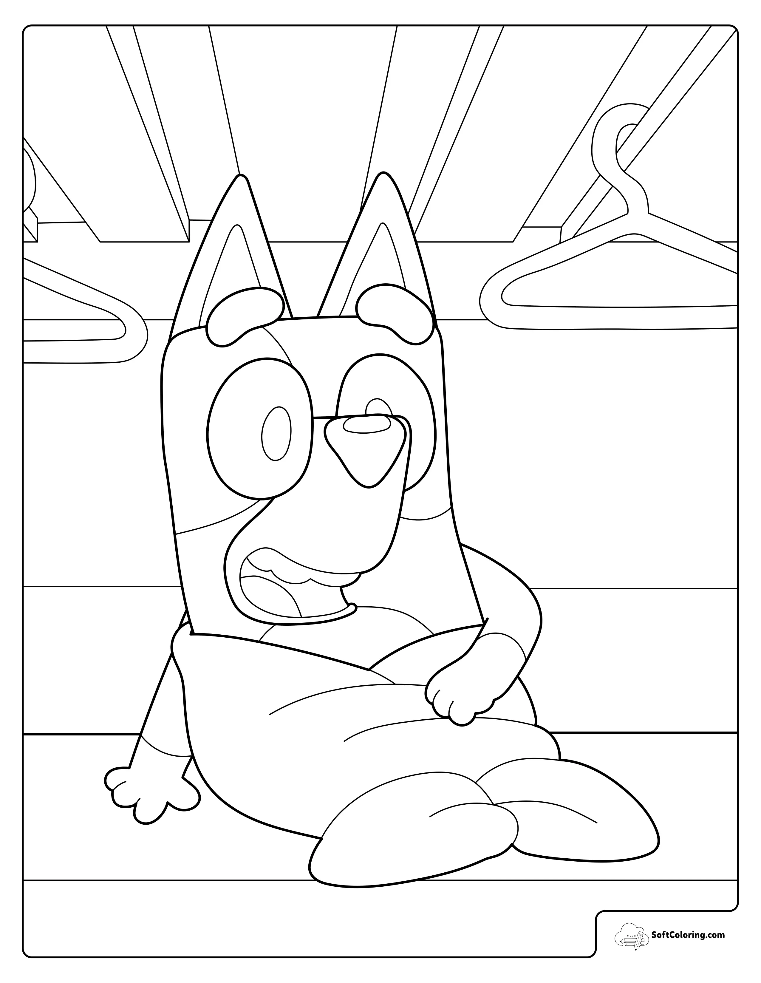 Bluey Sitting Wrapped In A Blanket