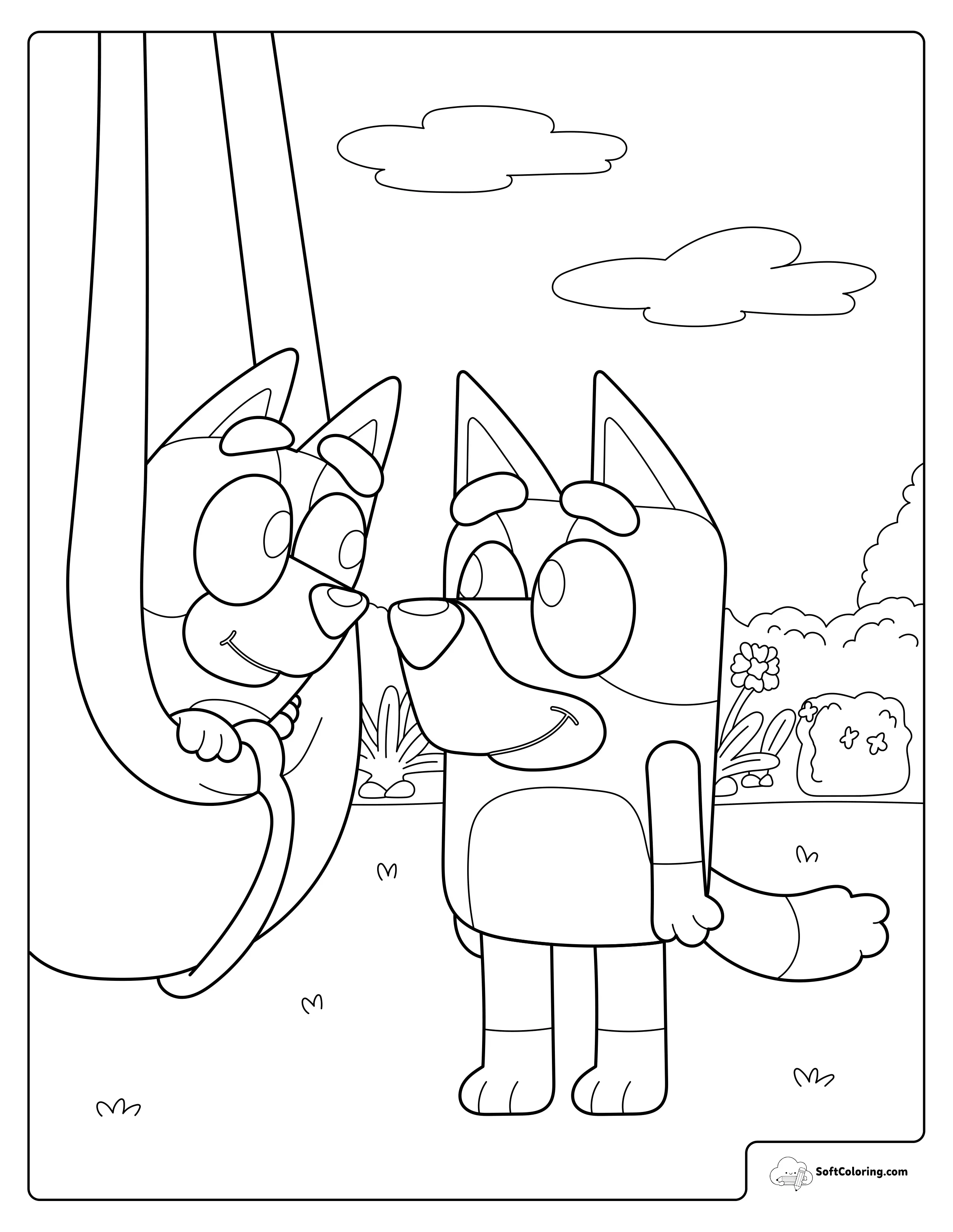 Bluey And Bingo Relaxing In A Hammock