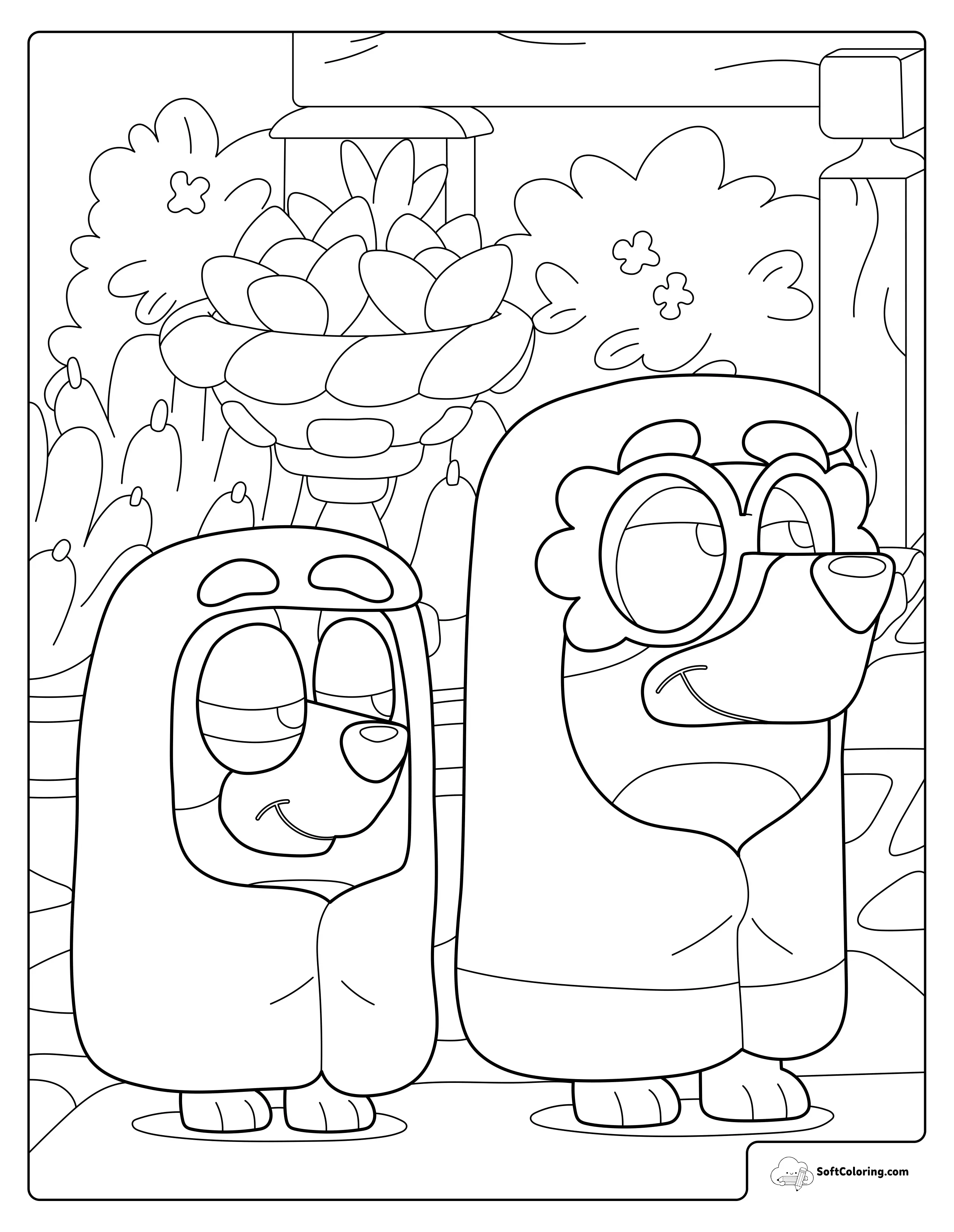 Bluey And Bingo Wrapped In Blankets