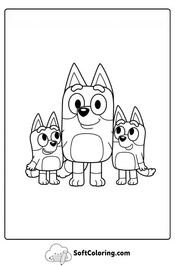 Bluey And Friends Coloring Page