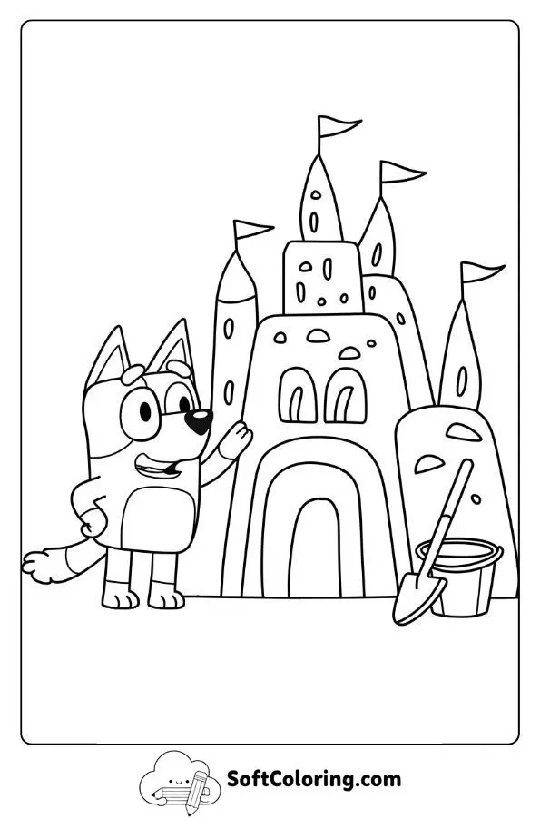 Bluey With Sandcastle