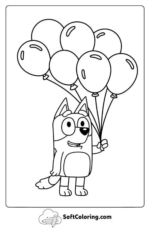 Bluey With Balloons