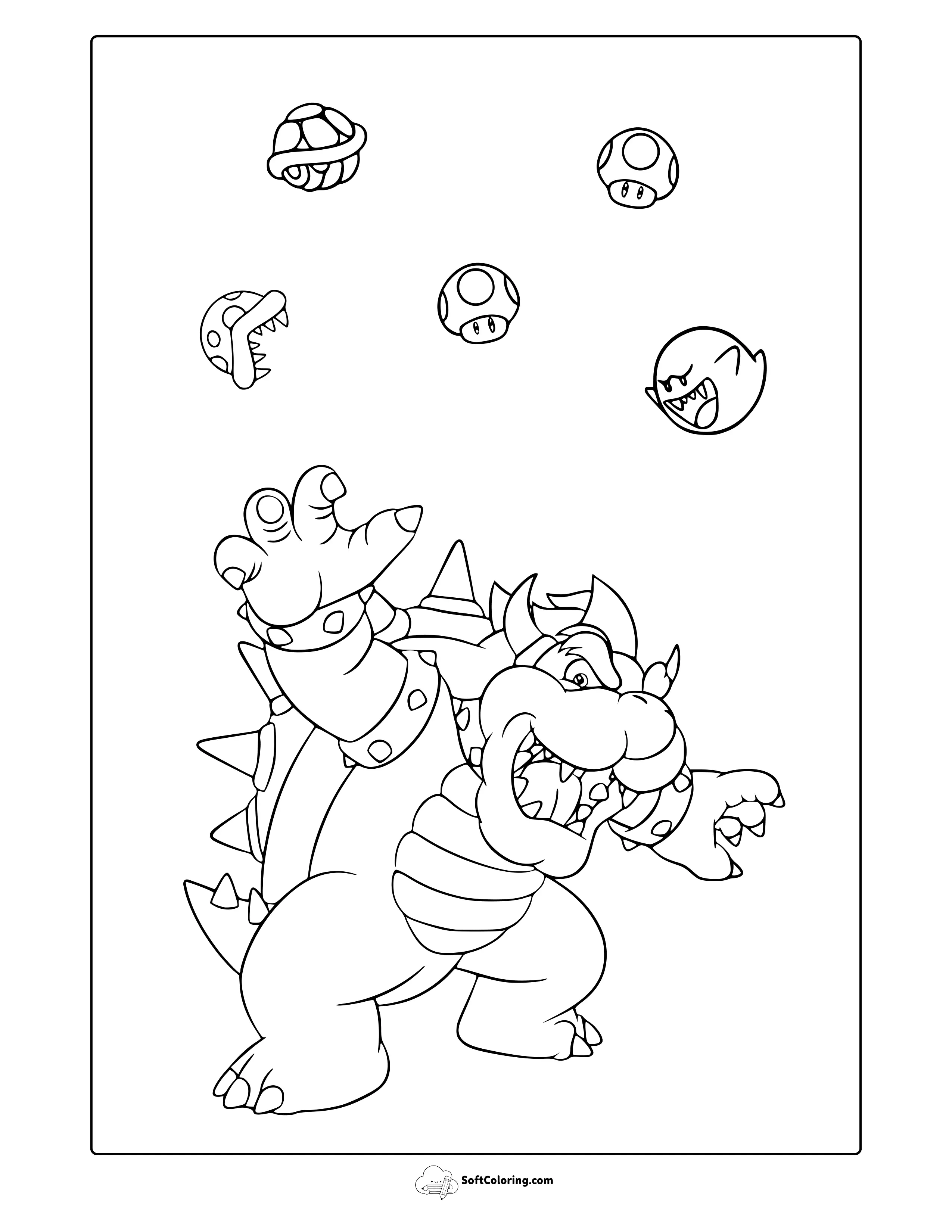 Bowser From Super Mario Coloring Page
