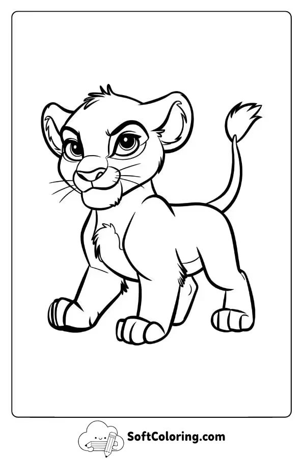 Brave Lion Cub Leading The Way