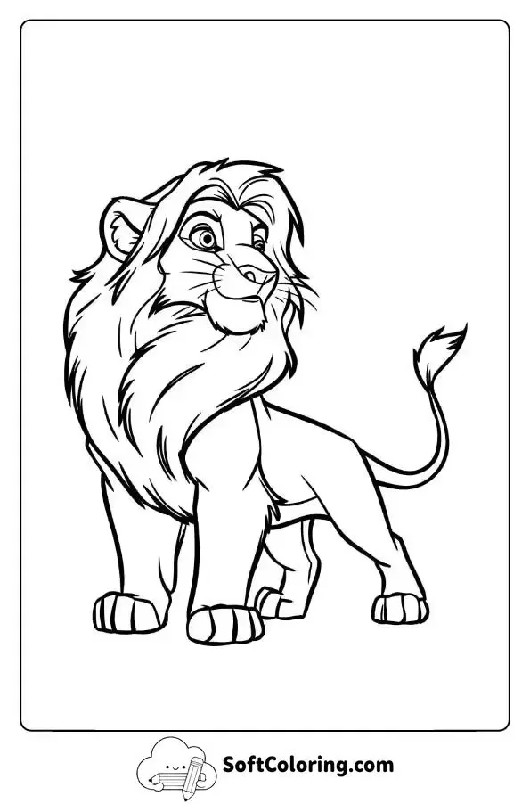 Brave Simba Standing Tall In The Sunset