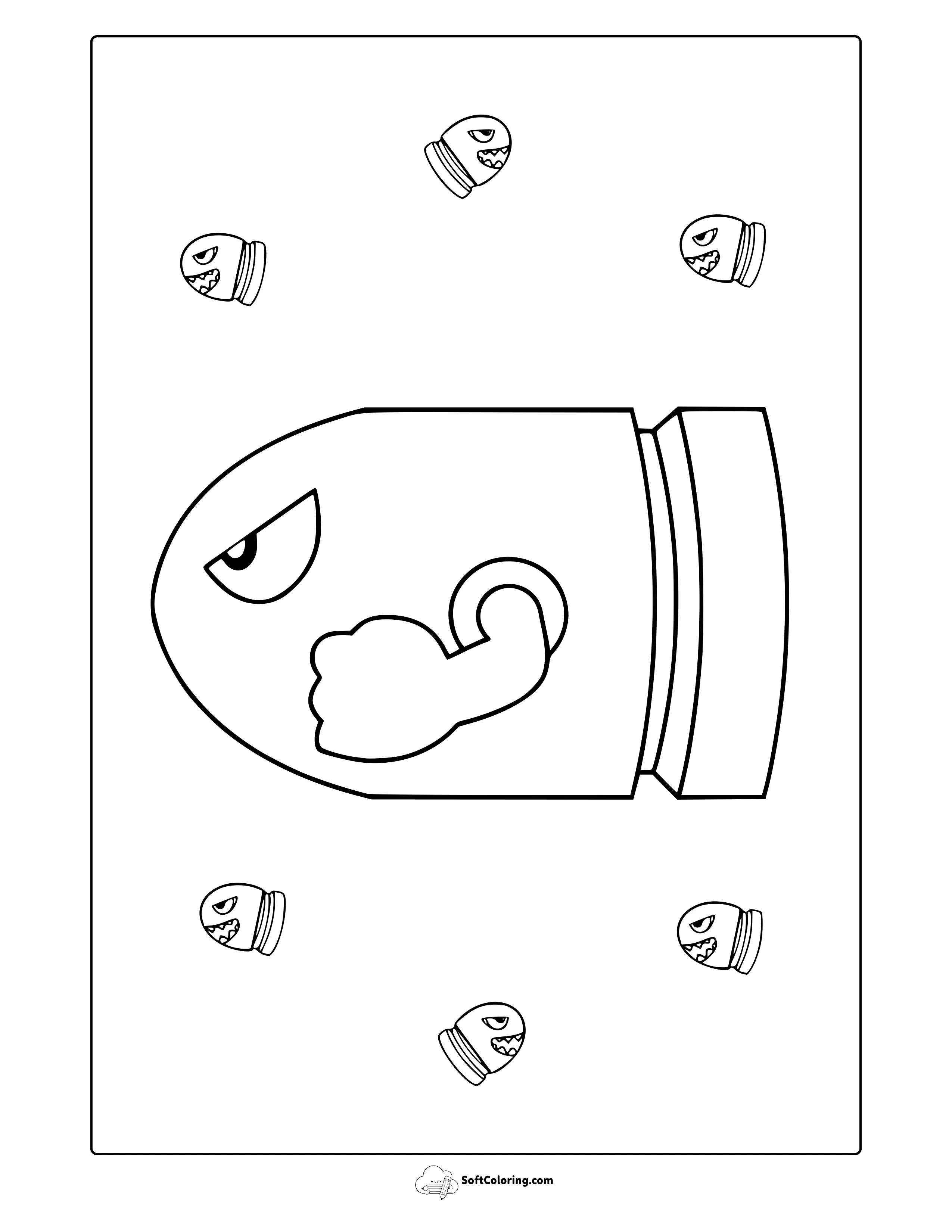 Bullet Bill From Mario Kart Coloring Page