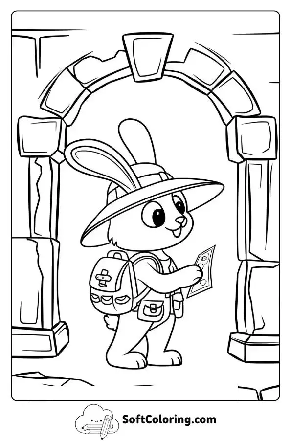 Bunny Explorer In An Ancient Ruin