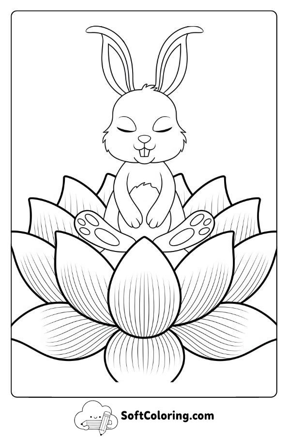 Bunny Meditating on a Lotus Flower