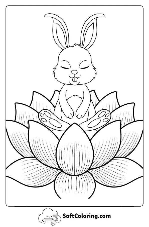 Bunny Meditating On A Lotus Flower