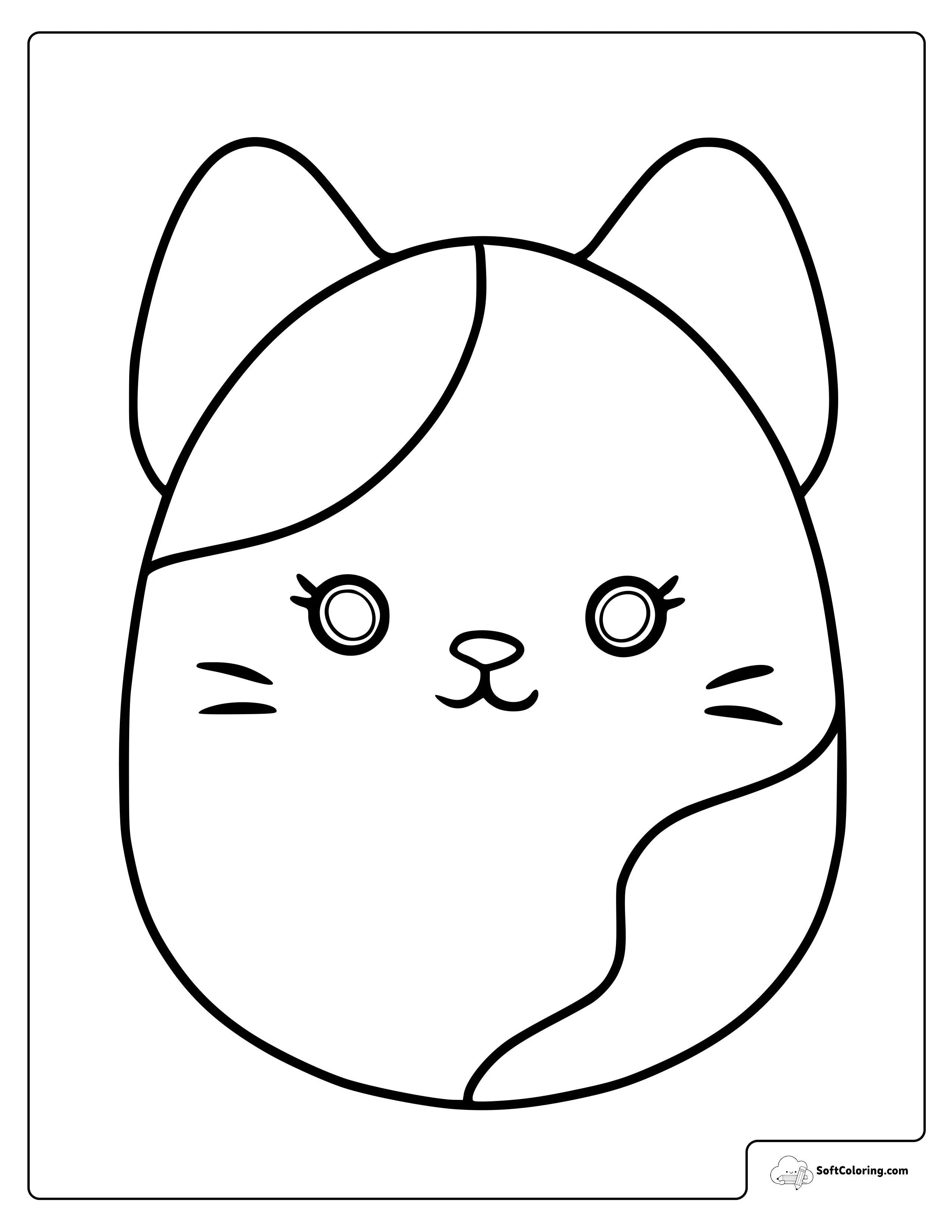 Cameron The Cat Squishmallow Coloring Page