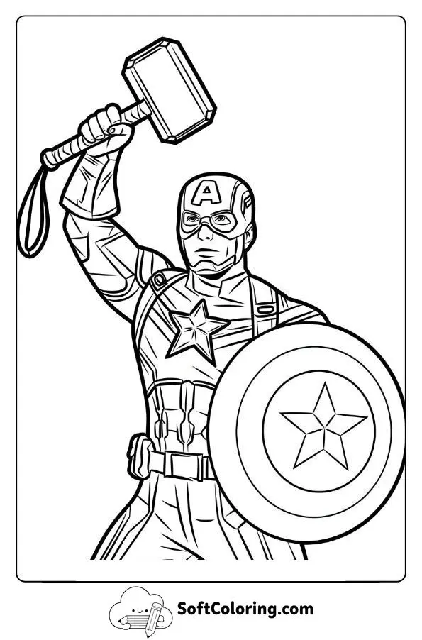 Captain America Endgame Coloring Page