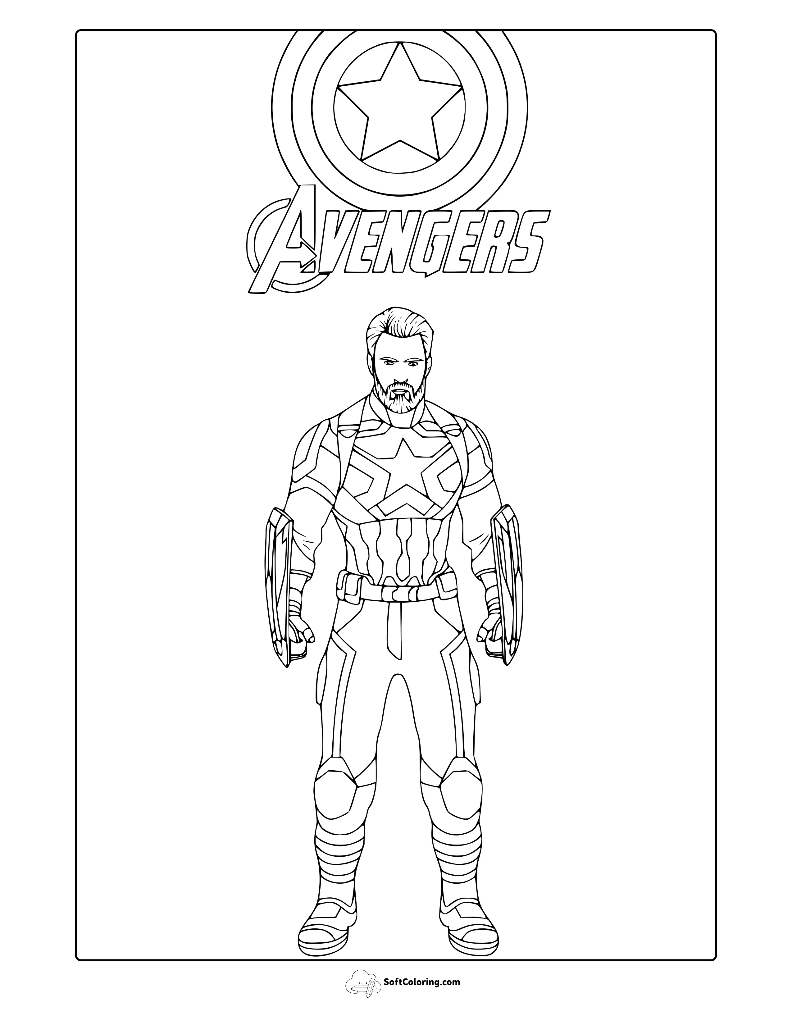 Captain America Infinity War Coloring Page
