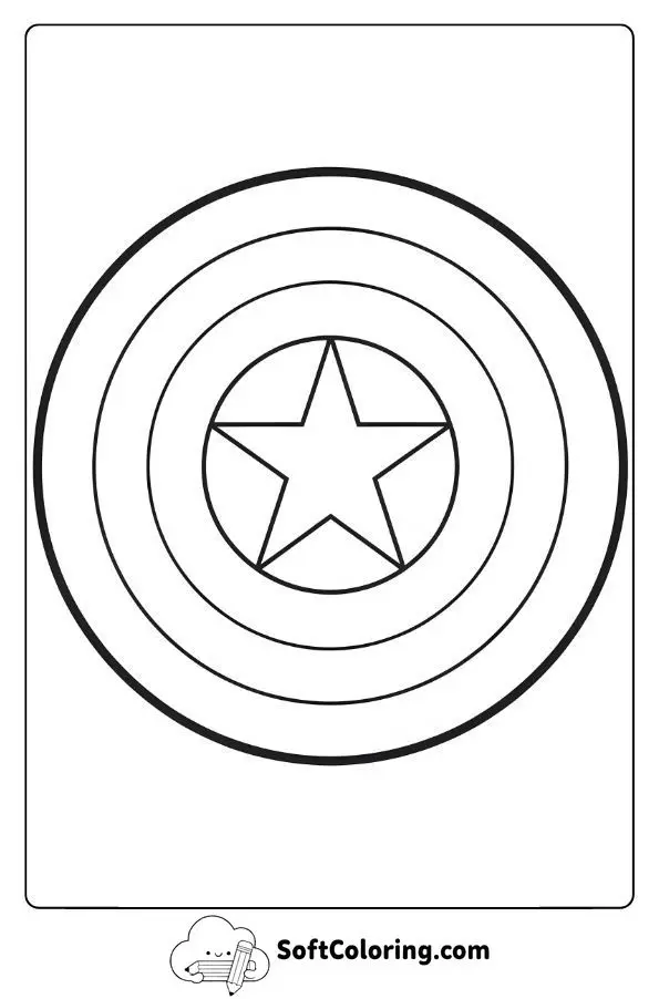Captain America Shield Coloring Page