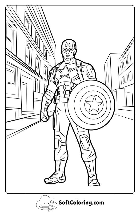 Captain America in the Streets of Brooklyn