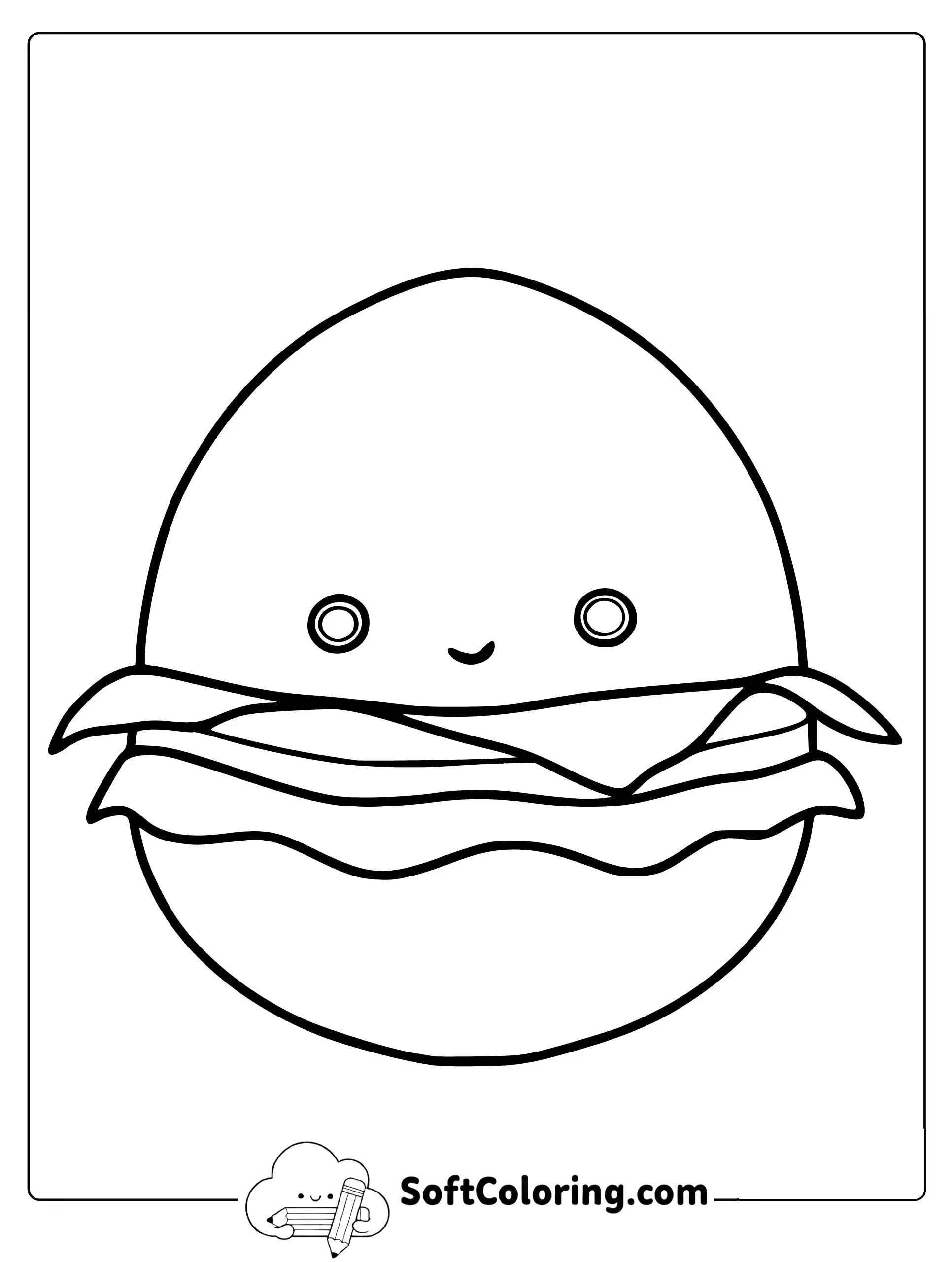Carl the Cheeseburger Squishmallow Coloring Page