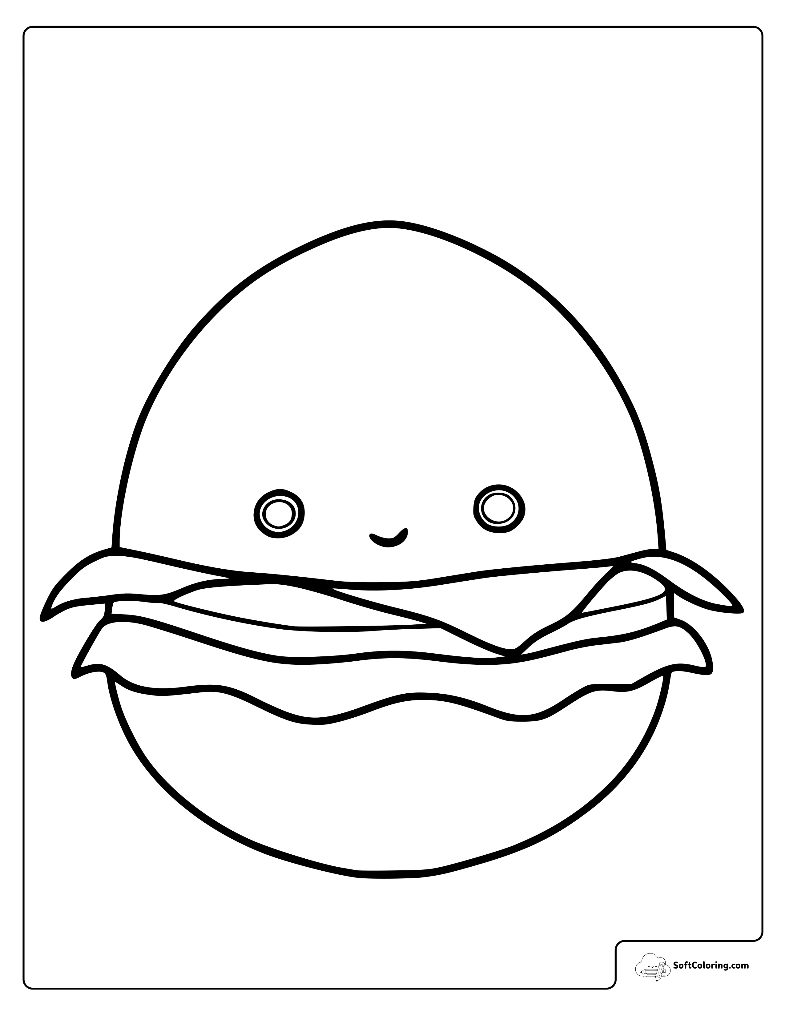 Carl The Cheeseburger Squishmallow Coloring Page