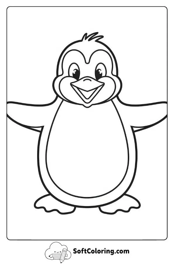 Cartoon Penguin With A Big Smile
