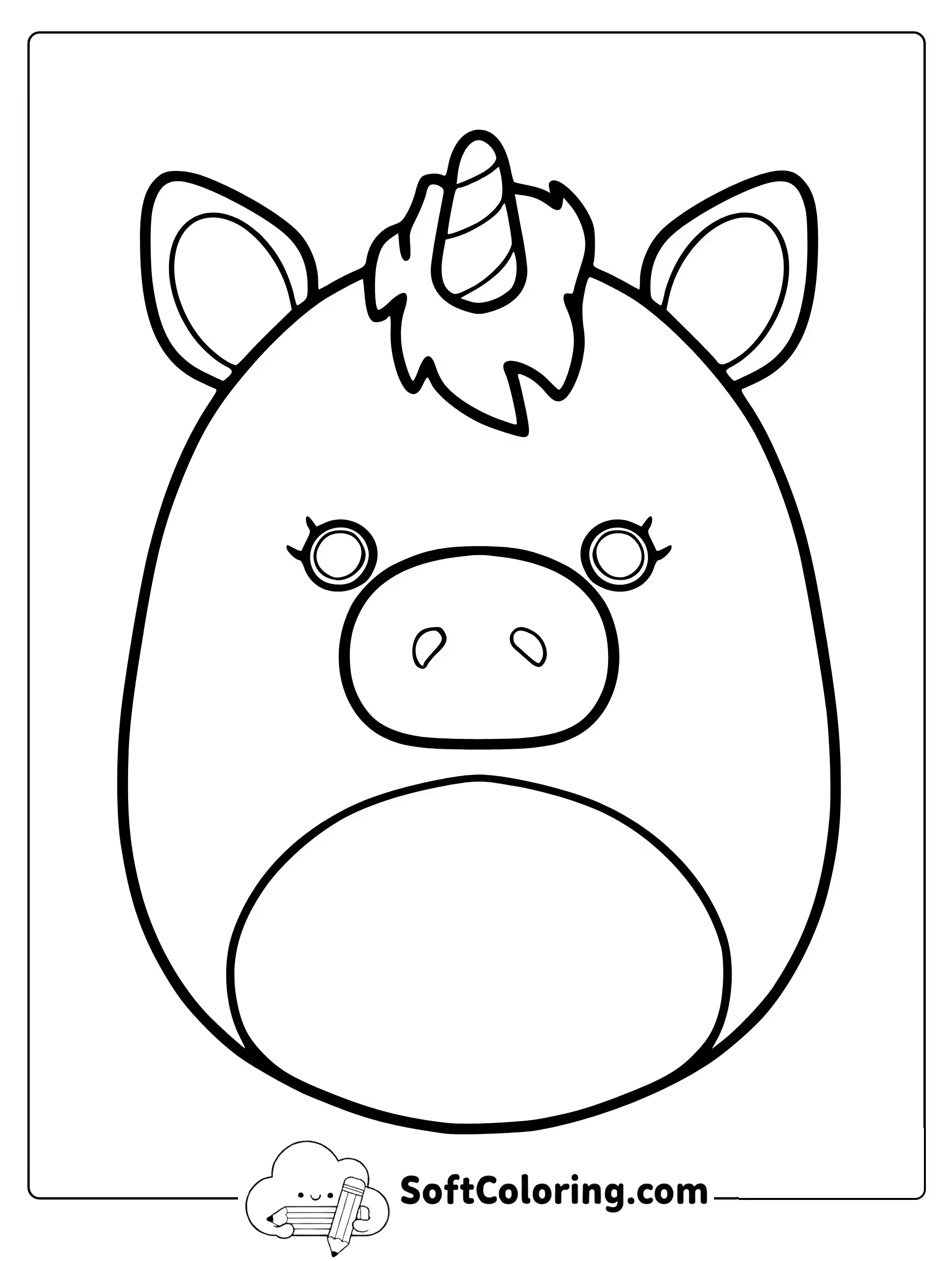 Celestina the Unicorn Squishmallow Coloring Page