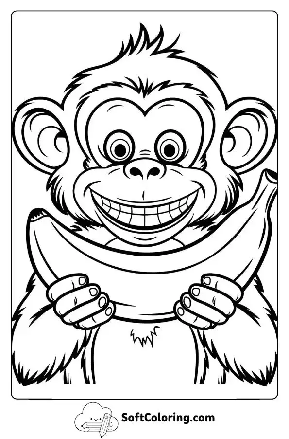 Cheeky Monkey With A Big Banana Smile