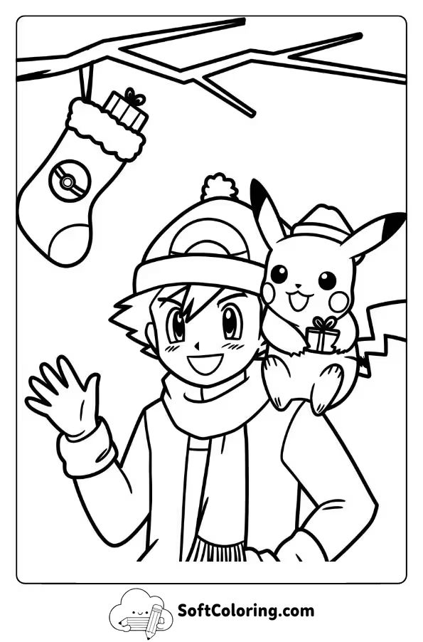 Christmas Pokemon Coloring Page