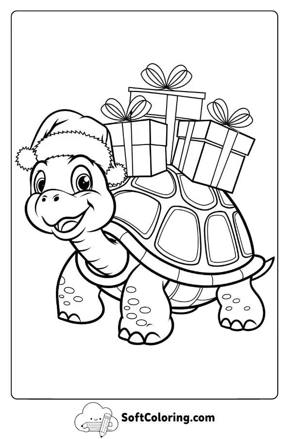 Christmas Turtle with Gift Boxes
