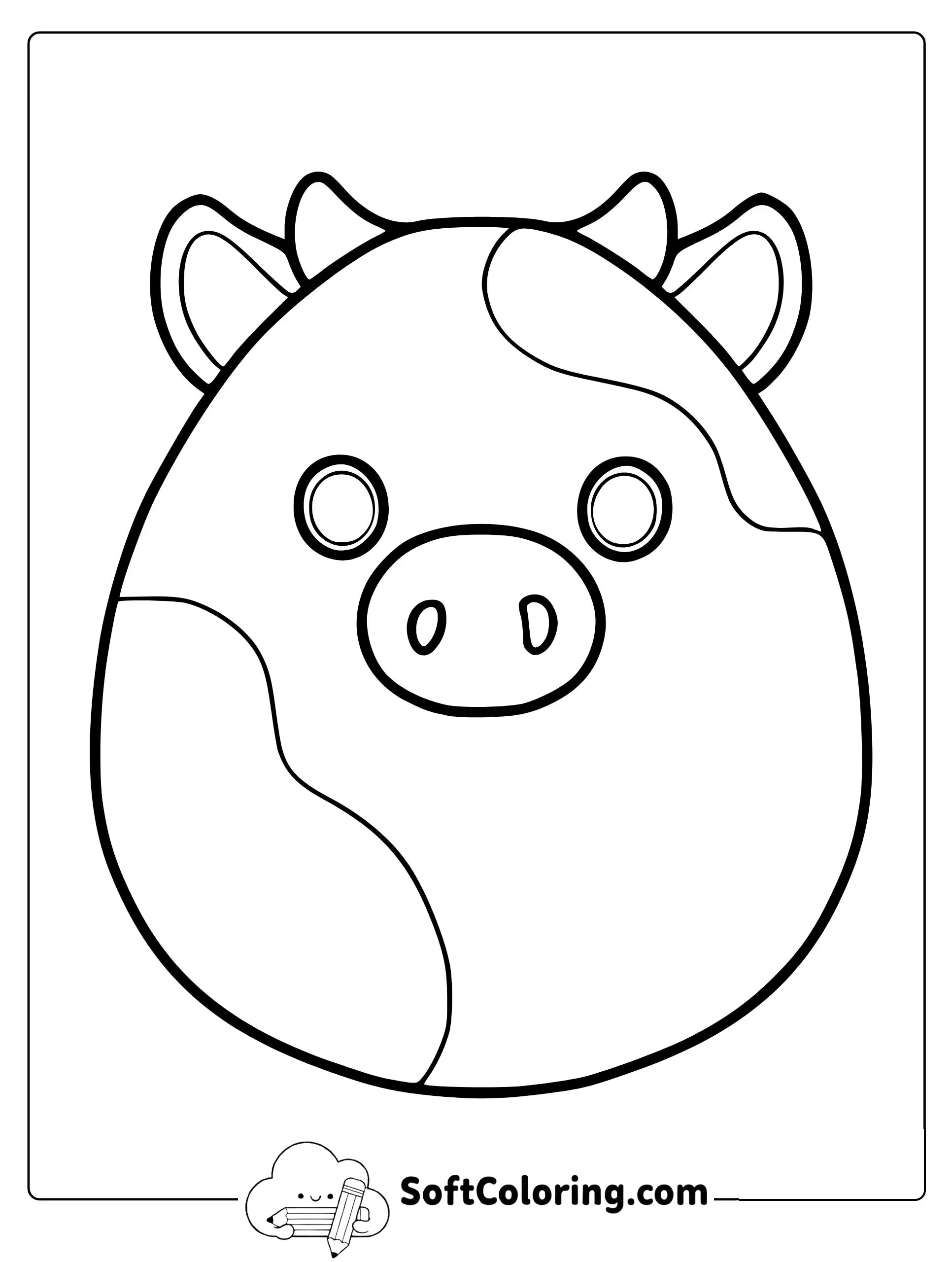 Connor the Cow Squishmallow Coloring Page